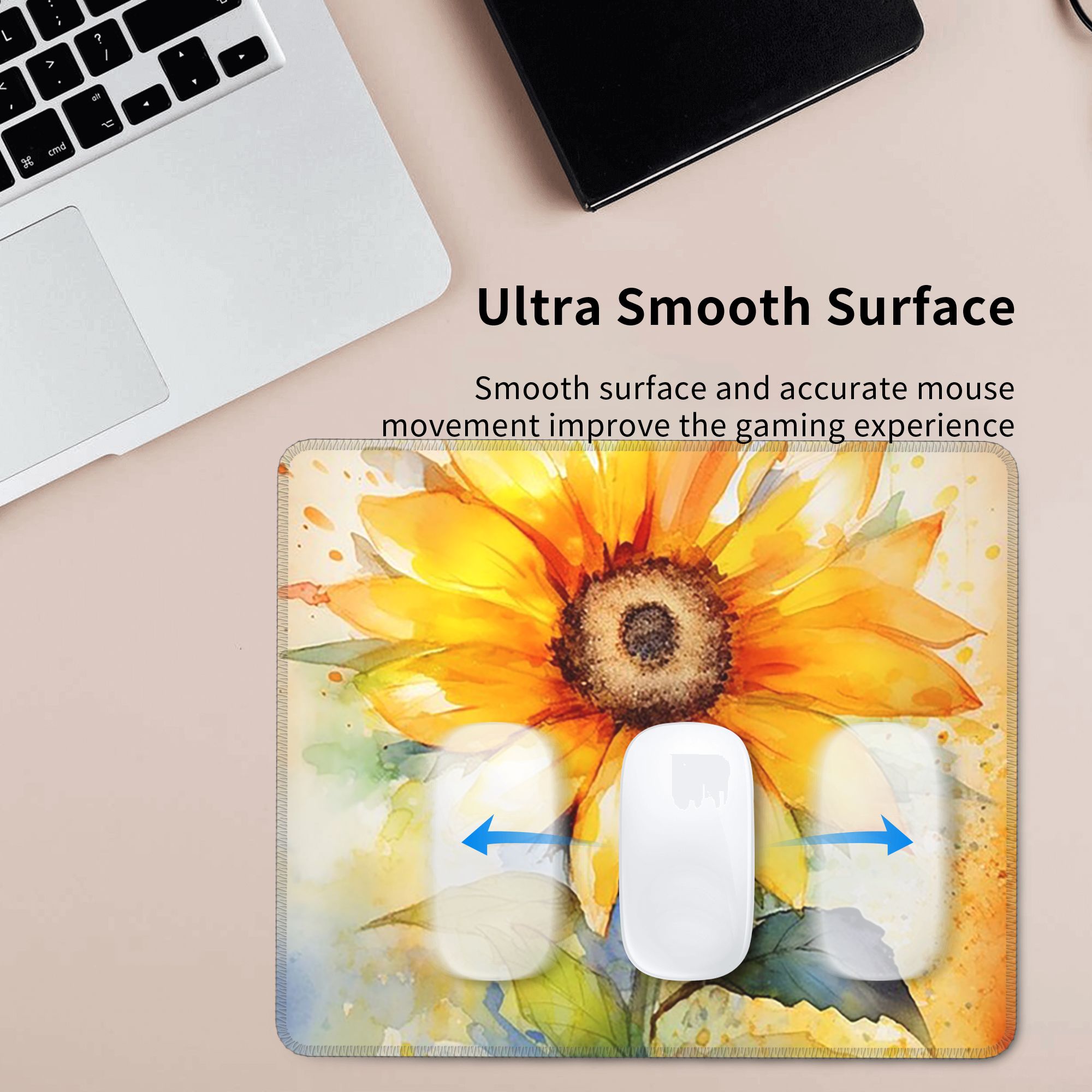 Yellow Laptop Accessories - Коврик для мыши с акварельным изображением