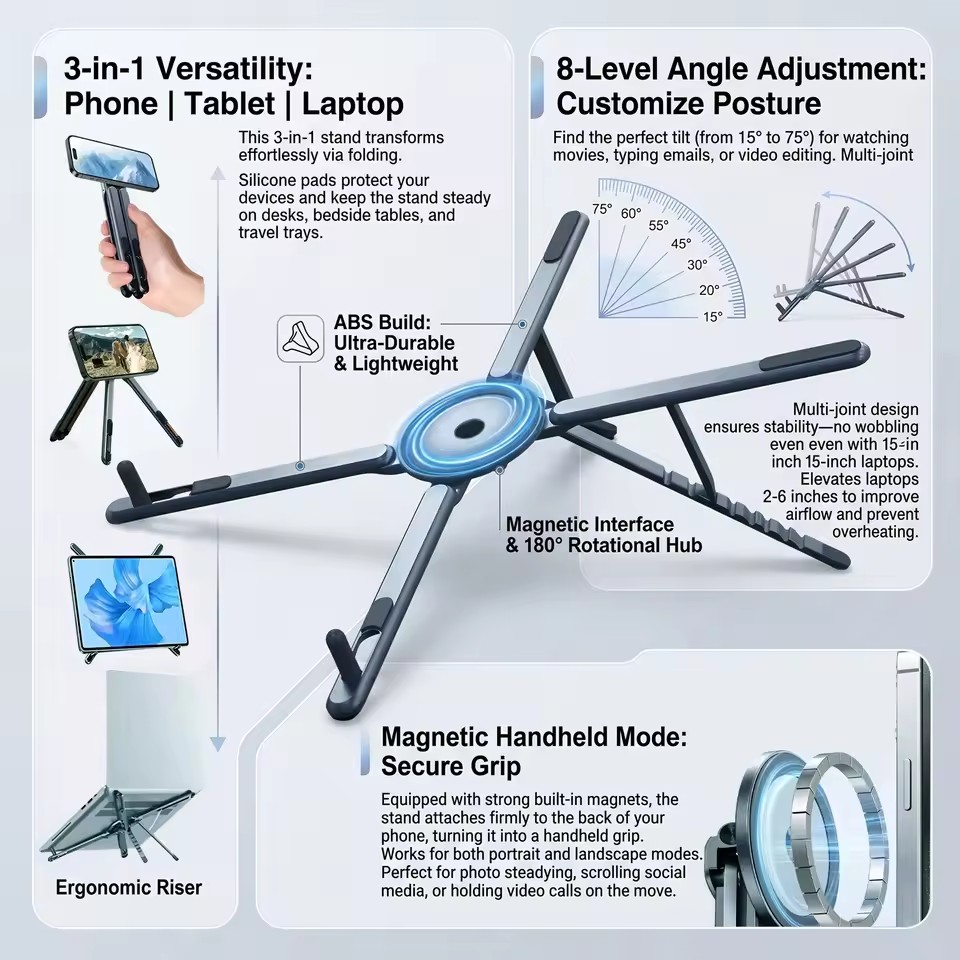 Портативный магнитный держател – обзор и цена Laptop Ergonomic Accessories