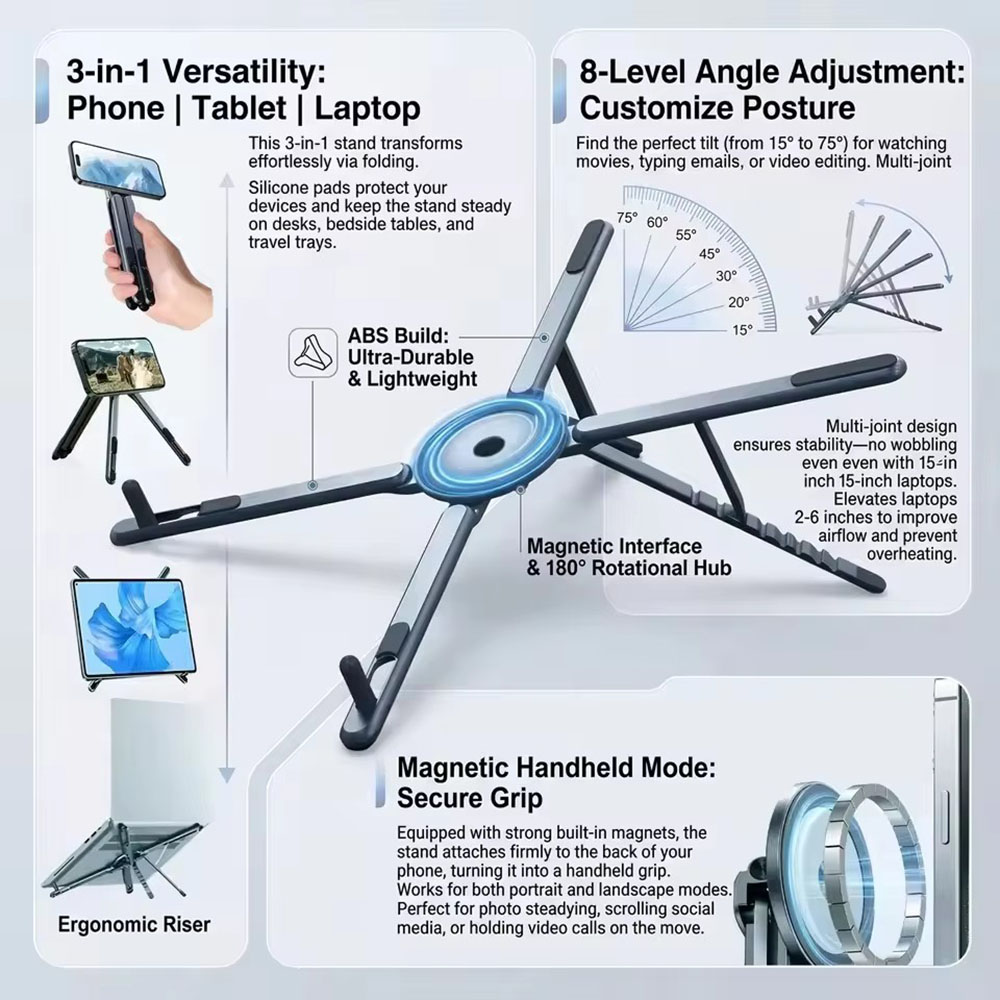 Портативный магнитный держател – обзор и цена Laptop Ergonomic Accessories